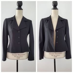 EUC Jones New York Fitted Classic Black Blazer Suit Coat Jacket Size 6 Petite